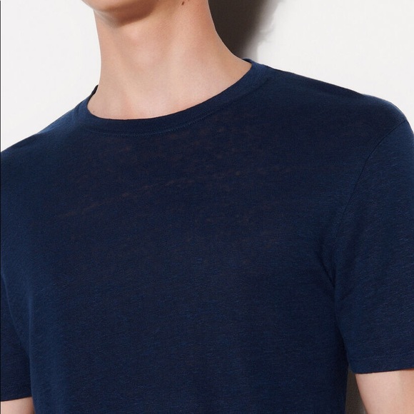 SANDRO PARIS NWT LINEN CLASH TEE COBALT BLUE SZ SM - Picture 4 of 6